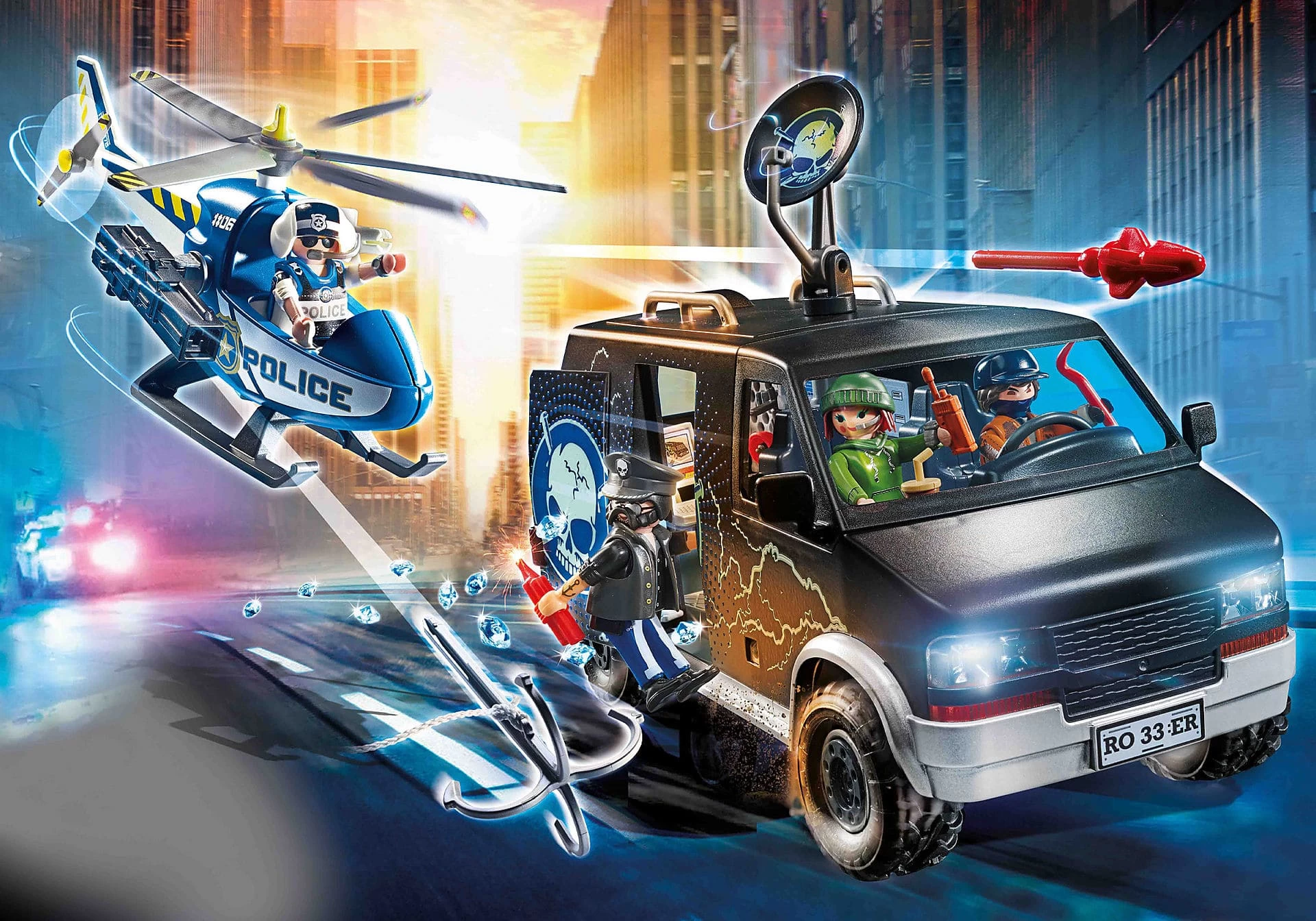 PLAYMOBIL CITY ACTION 70575 Helicopter Pursuit With Runaway Van - Image 3