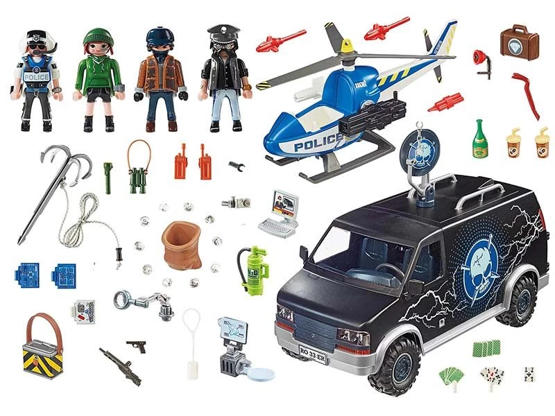 PLAYMOBIL CITY ACTION 70575 Helicopter Pursuit With Runaway Van