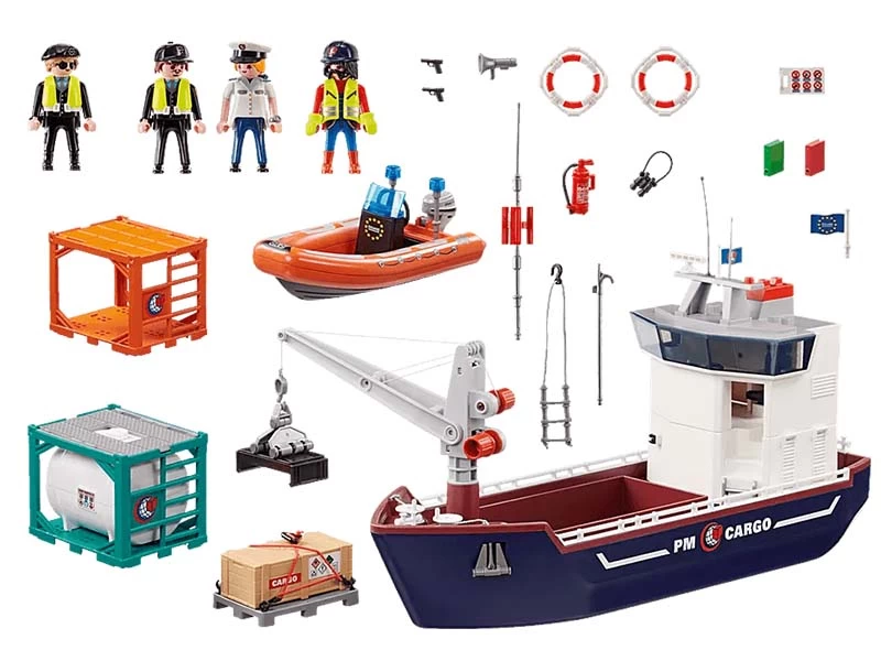 PLAYMOBIL CITY ACTION 70769 Cargo Ship With Boat