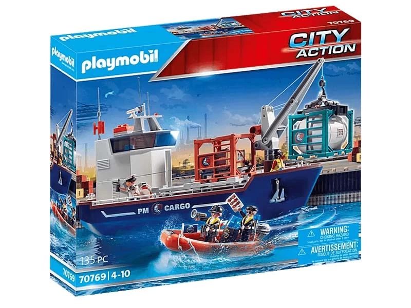 PLAYMOBIL CITY ACTION 70769 Cargo Ship With Boat - Image 2
