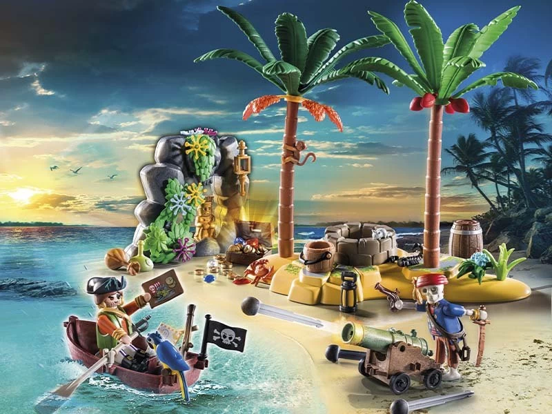 PLAYMOBIL Pirates 70962 Pirate Treasure Island With Rowboat - Image 3