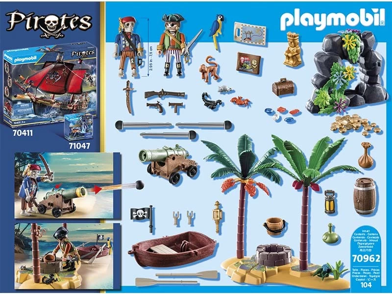 PLAYMOBIL Pirates 70962 Pirate Treasure Island With Rowboat - Image 4