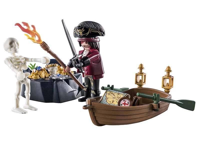 PLAYMOBIL Pirates 71254 Starter Pack Pirate With Rowing Boat