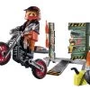 PLAYMOBIL Stunshow 71256 Starter Pack Stuntshow Moto Con Pared De Fuego