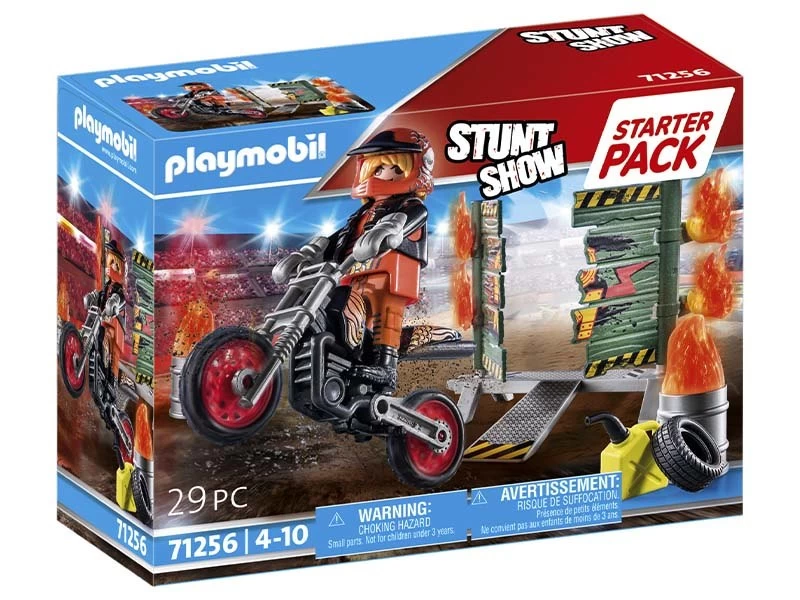 PLAYMOBIL Stunshow 71256 Starter Pack Stuntshow Moto Con Pared De Fuego - Image 2