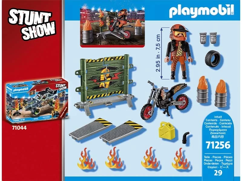 PLAYMOBIL Stunshow 71256 Starter Pack Stuntshow Moto Con Pared De Fuego - Image 4