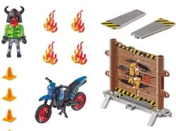 PLAYMOBIL Stunshow 70553 Stunt Show Motocross With Fiery Wall