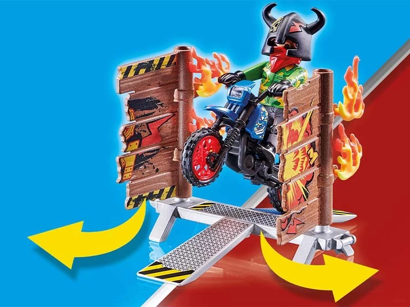 PLAYMOBIL Stunshow 70553 Stunt Show Motocross With Fiery Wall - Image 5
