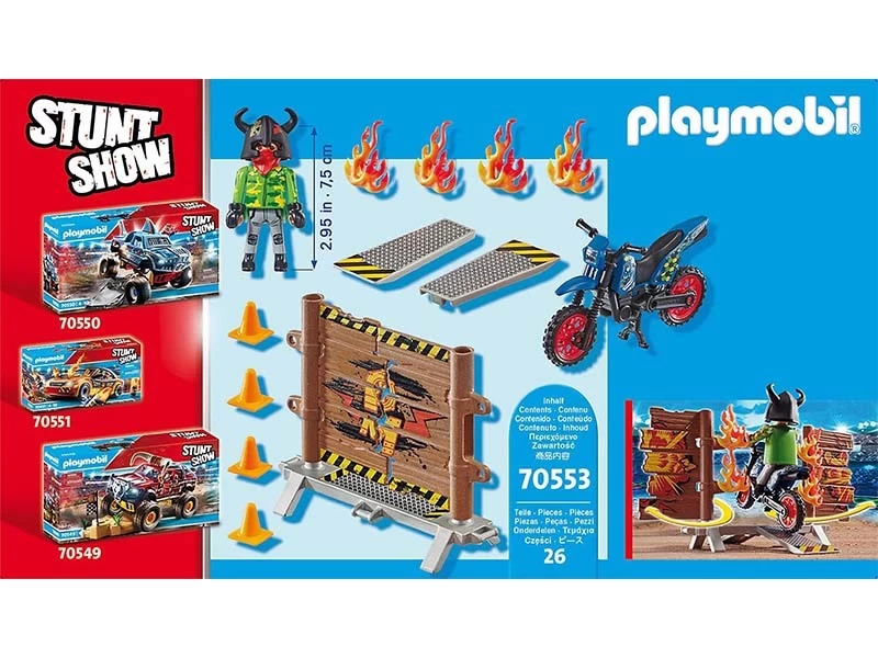 PLAYMOBIL Stunshow 70553 Stunt Show Motocross With Fiery Wall - Image 6