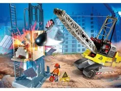 PLAYMOBIL CITY ACTION 70442 Cable Excavator With Building Section
