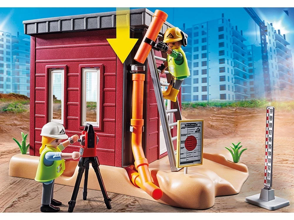 PLAYMOBIL CITY ACTION 70443 Mini Excavator With Building Section - Image 4
